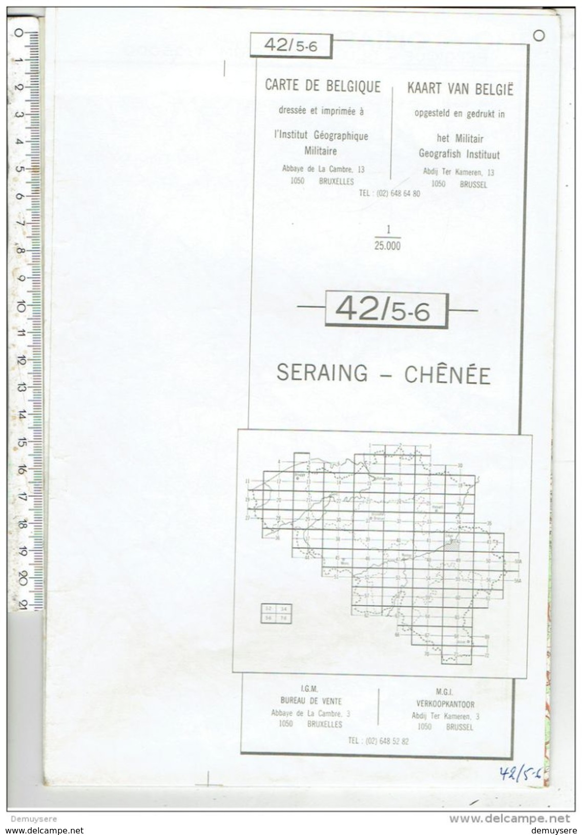 Belgique L'institut Geographique Militaire - Belgie Militair Geografisch Instituut - 42/5-6 Serain - Chenee - Cartes Topographiques