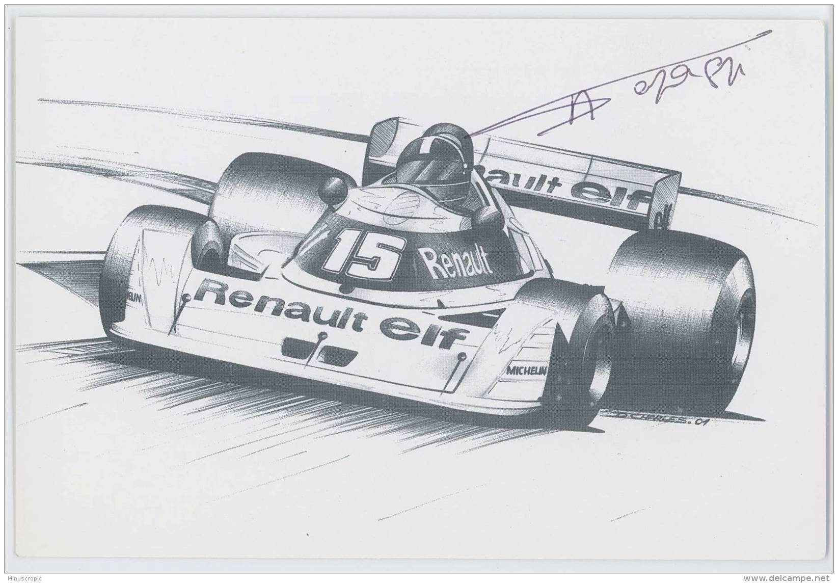 CPM - Renault RS01 1977 - Grand Prix De L'Age D'Or - Montlhéry 2002 - Autographe Alain Serpaggi - Autres & Non Classés