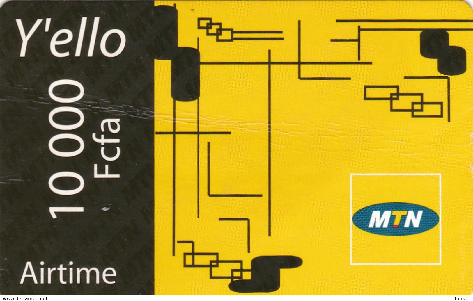 Cameroon, 10 000 Fcfa, MTN, Y'ello Airtime, 2 Scans - Cameroon