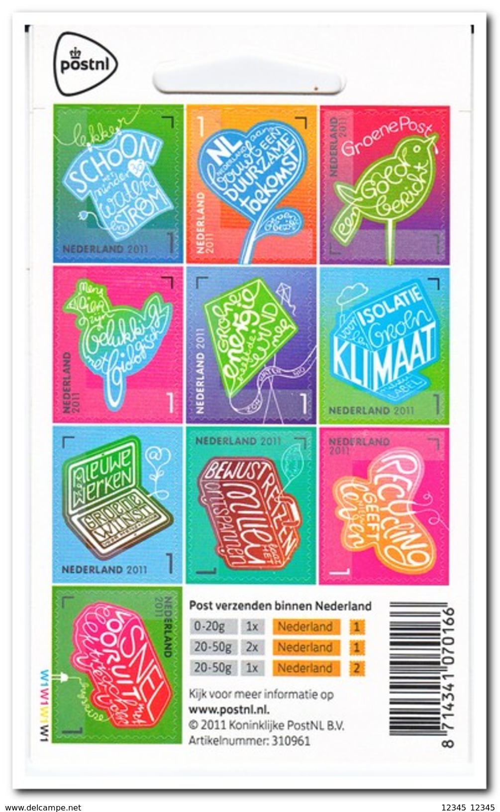 Nederland 2011, Postfris MNH, NVPH V2856-2865, Green, Environment - Ongebruikt