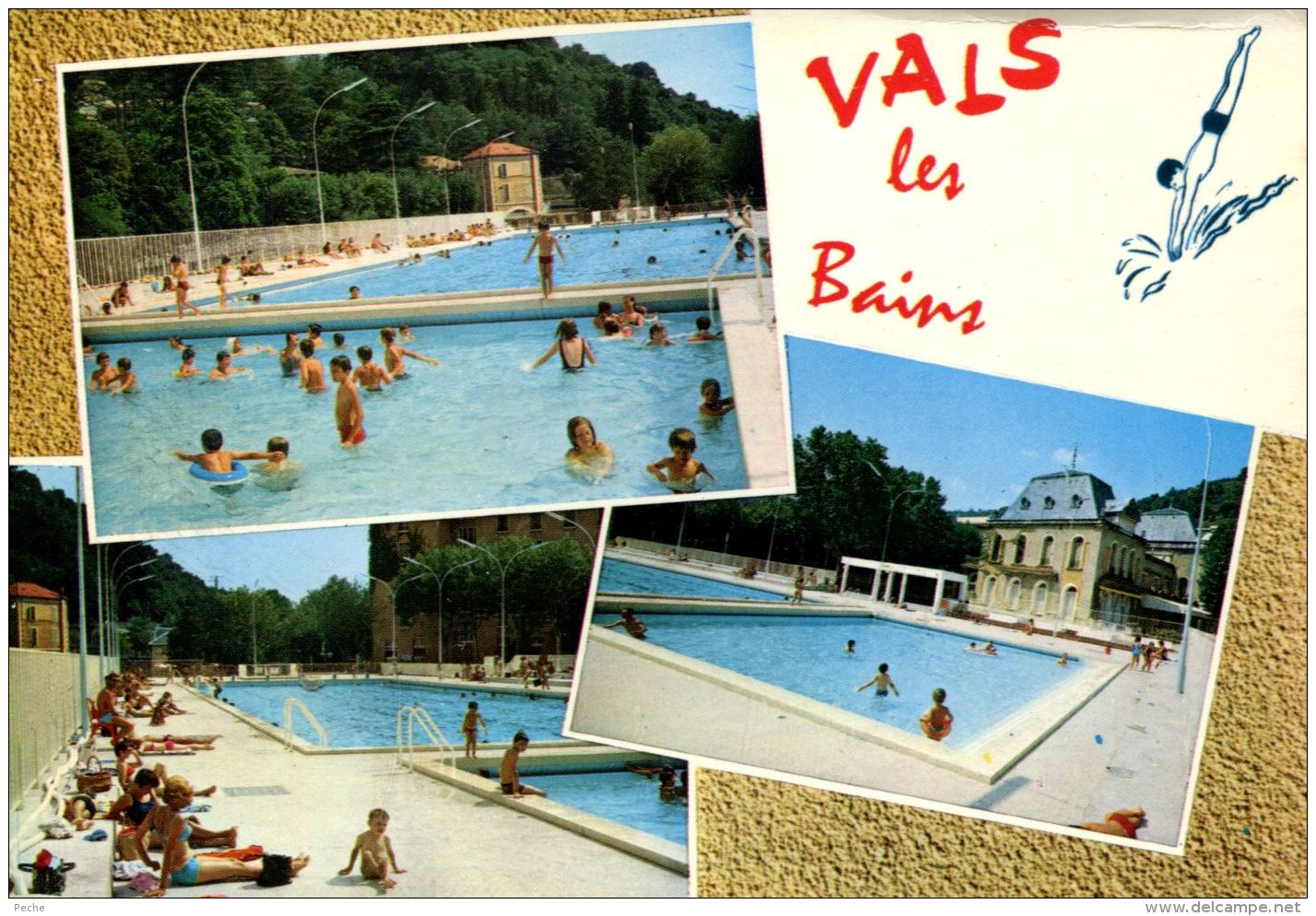 N°60012 GF-cpsm Vals Les Bains -piscine-Multivues - Schwimmen