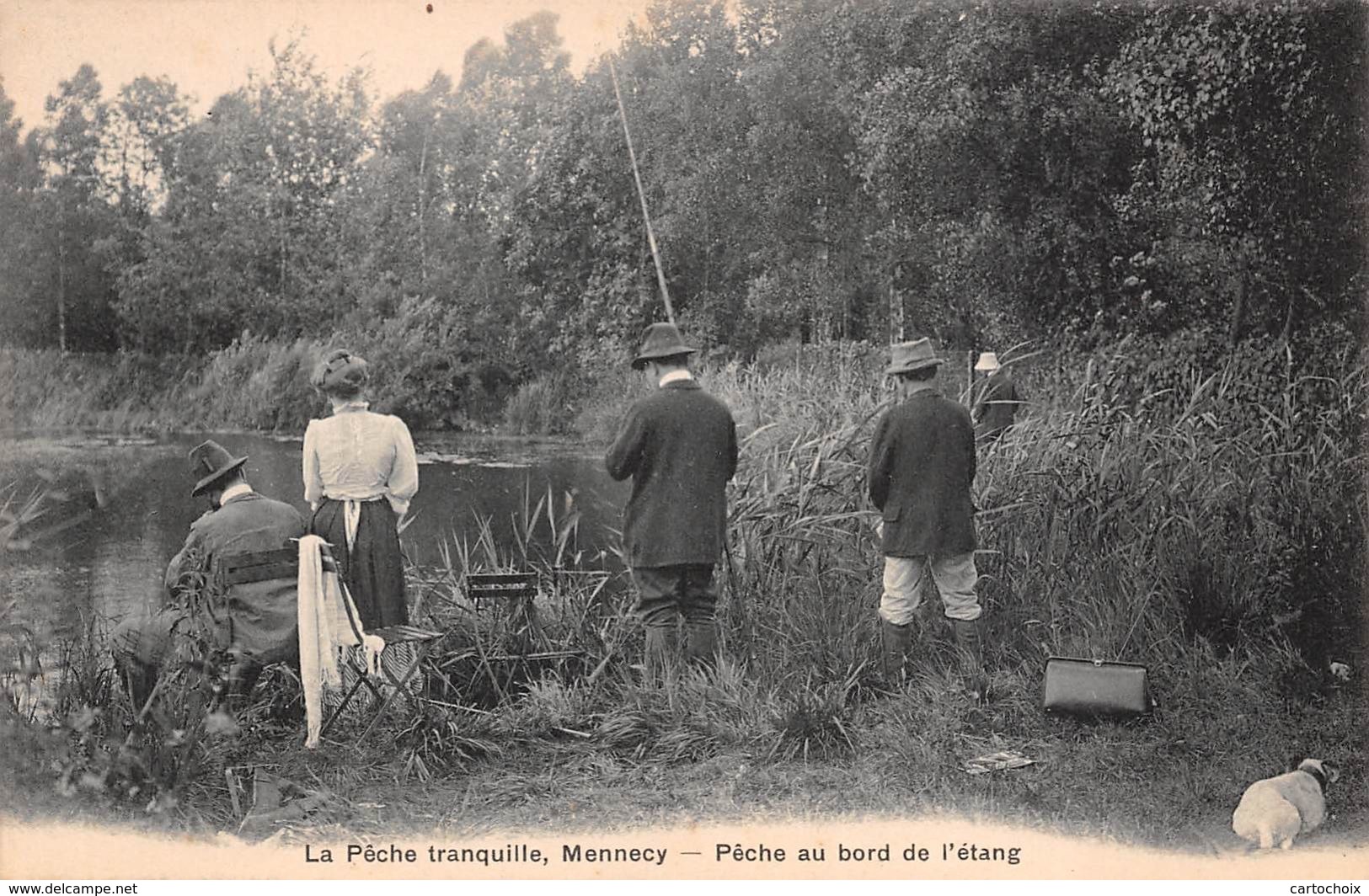 91 - Mennecy - La Pêche Tranquille - Pêche Animée Au Bord De L'Etang - Mennecy