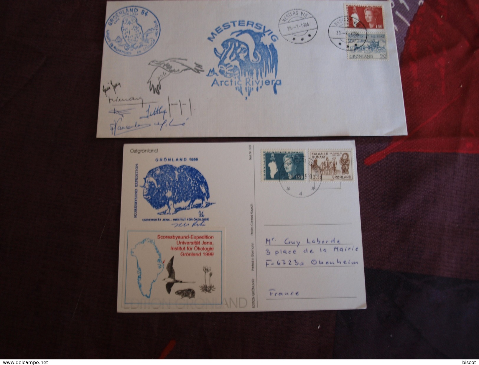 Groenland 1 Enveloppe 1 Carte 1984 1999 - Arctische Expedities