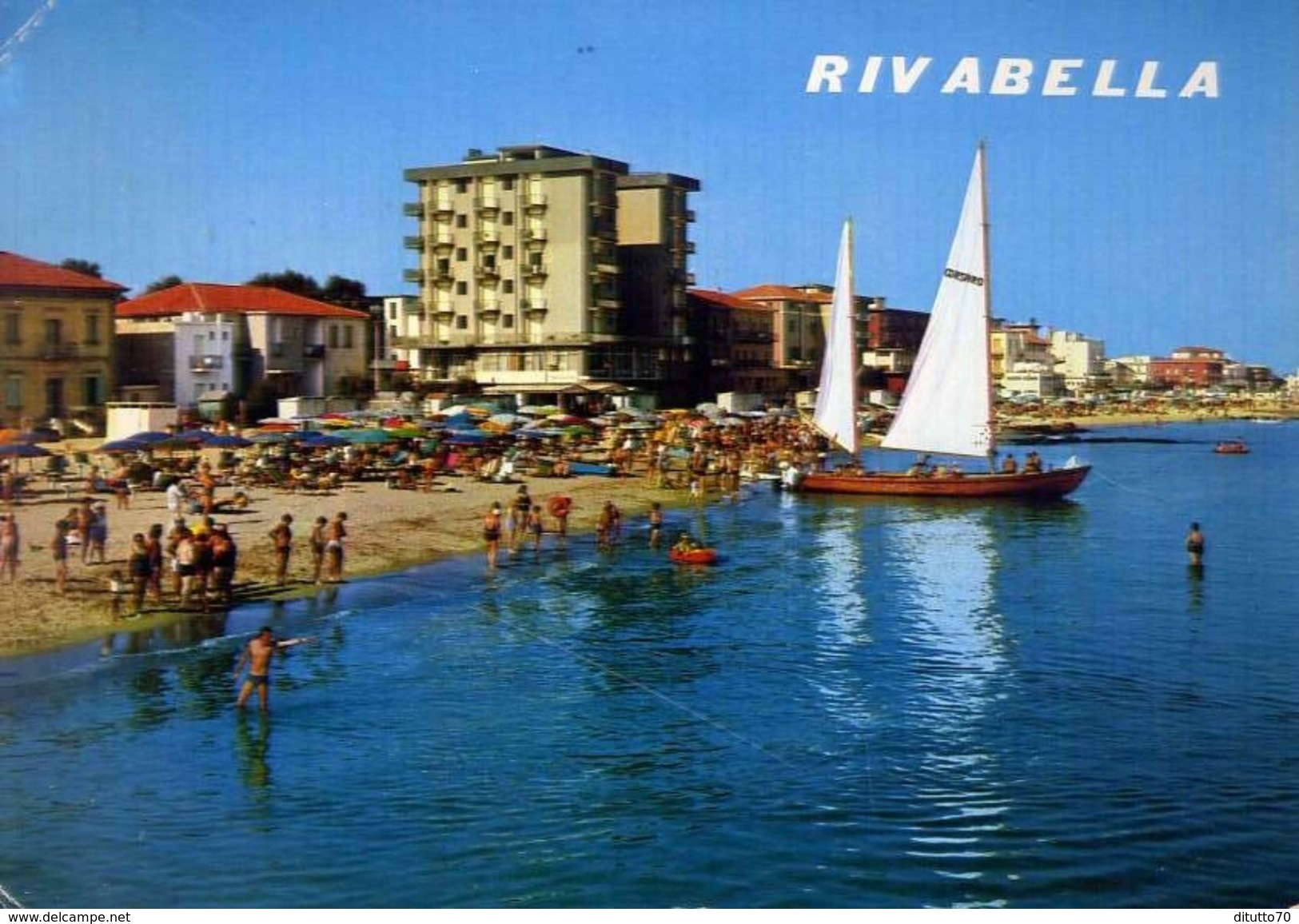 Rivabella Di Rimini - Alberghi E Spiaggia Visti Dal Mare  - Formato Grande Viaggiata – E 3 - Rimini