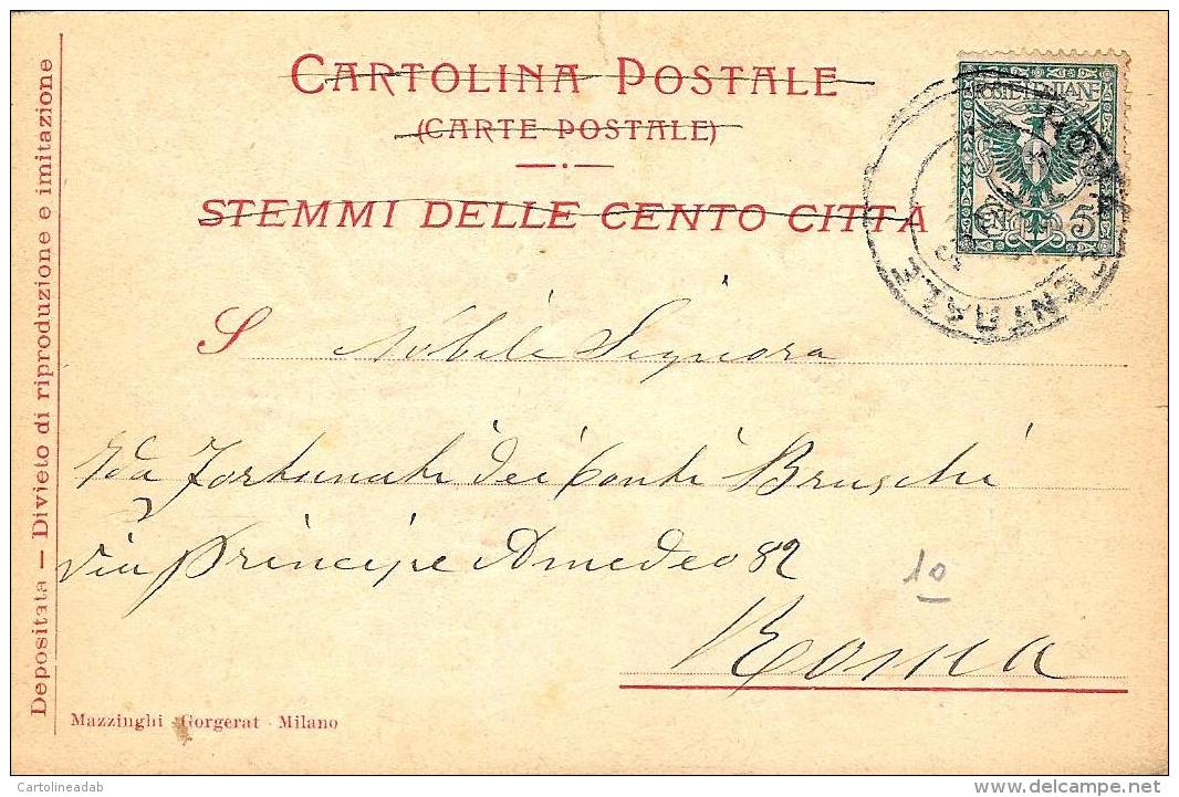 [DC9272A] CPA - STEMMI CENTO CITTA' PIEMONTE LOMBARDIA - IN RILIEVO - EDIZ. MAZZINGHI GORGERAT MILANO - V - Old Postcard - Storia