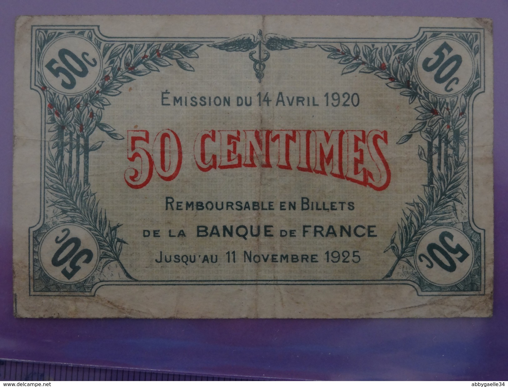 Billet De 50c Chambre De Commerce De Saint-Dizier 1920 Grand Est Haute-Marne Imp. André BRUILLARD - Chamber Of Commerce