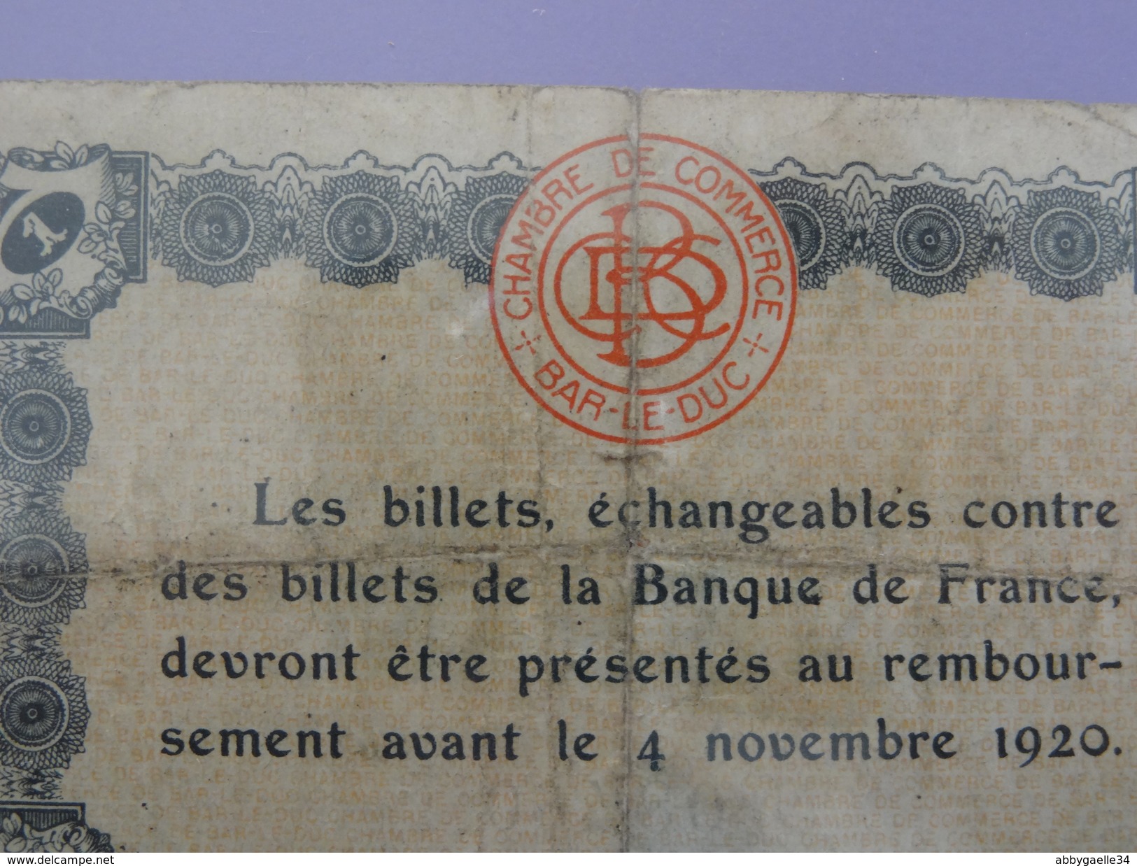 Billet De UN FRANC 1F Chambre De Commerce De Bar-Le-Duc Grand Est Meuse Imp. BERGER-LEVRAULT - Chamber Of Commerce