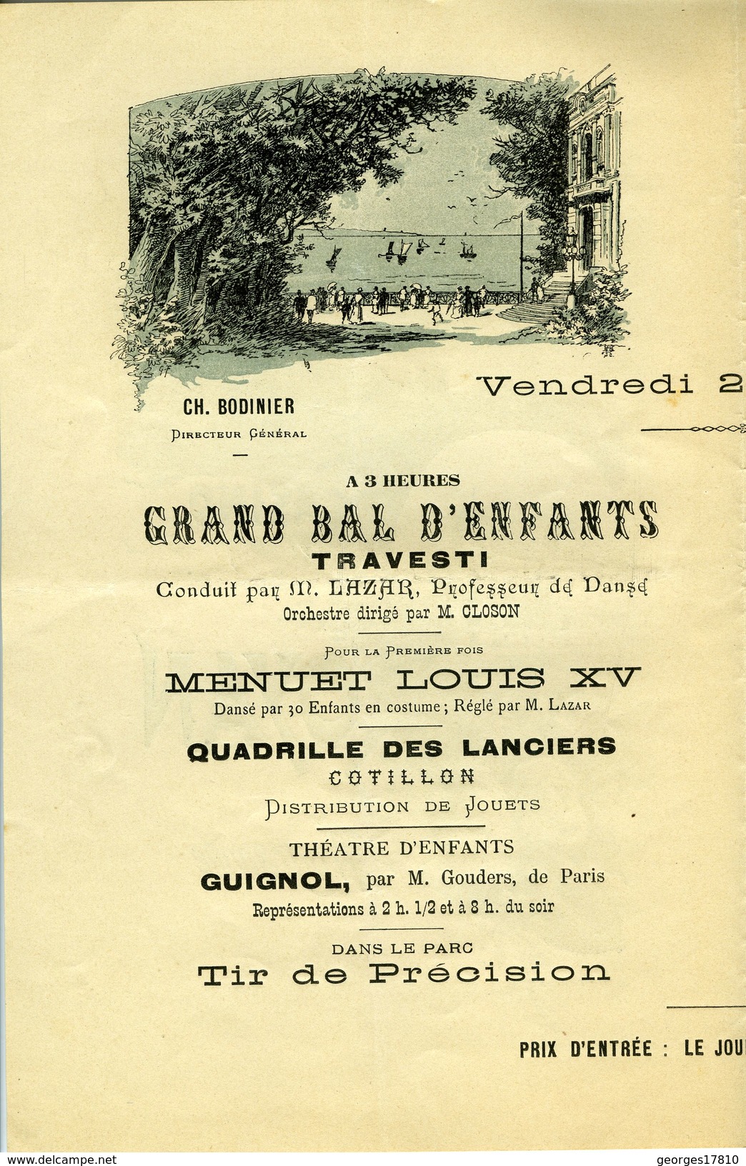 17- ROYAN- Programme Du Casino De Royan Du  Vendredi 21 Aout 1891 - Programmes