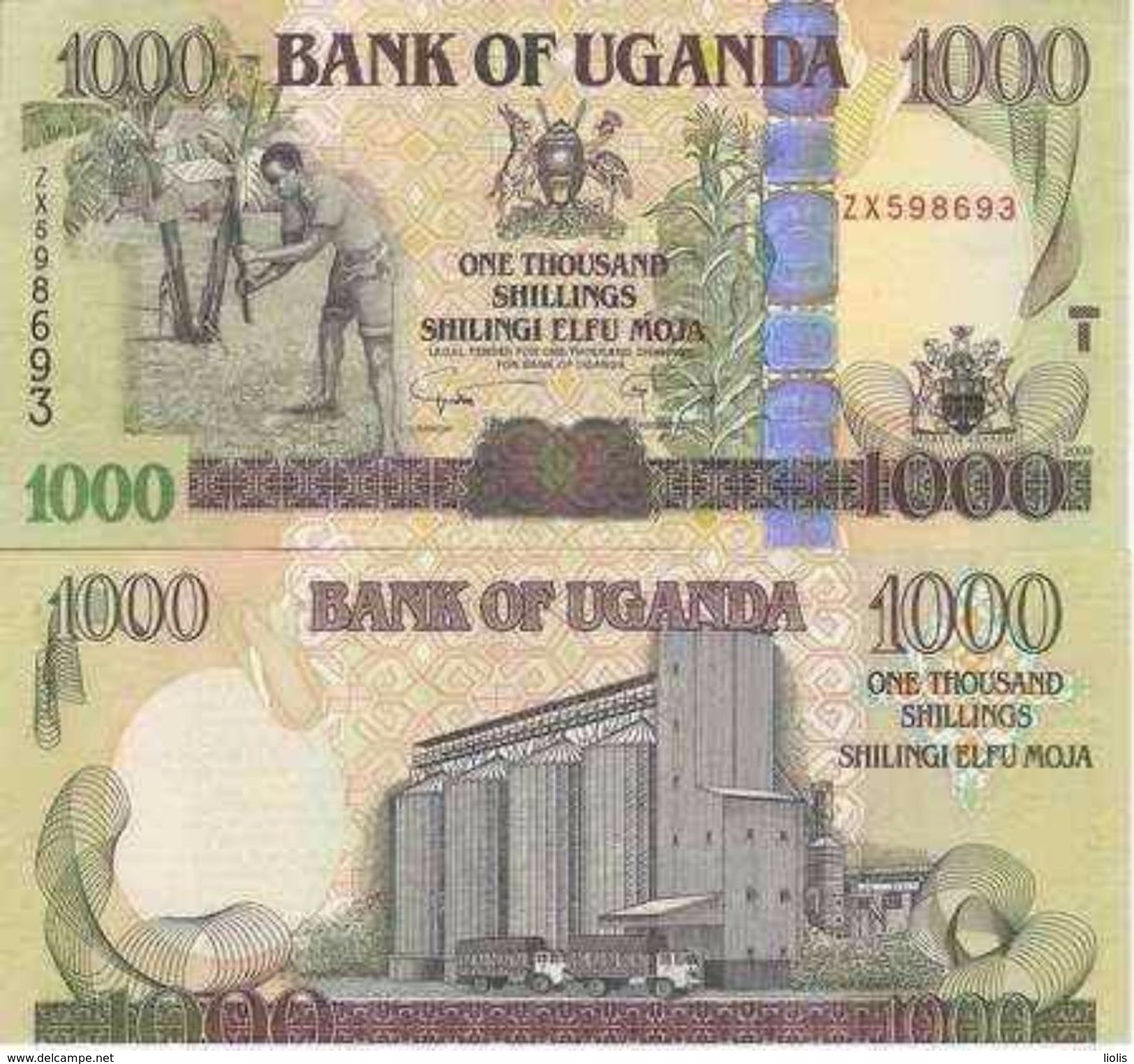 Ugavda P-43b 1000 Shillings 2008  UNC - Uganda