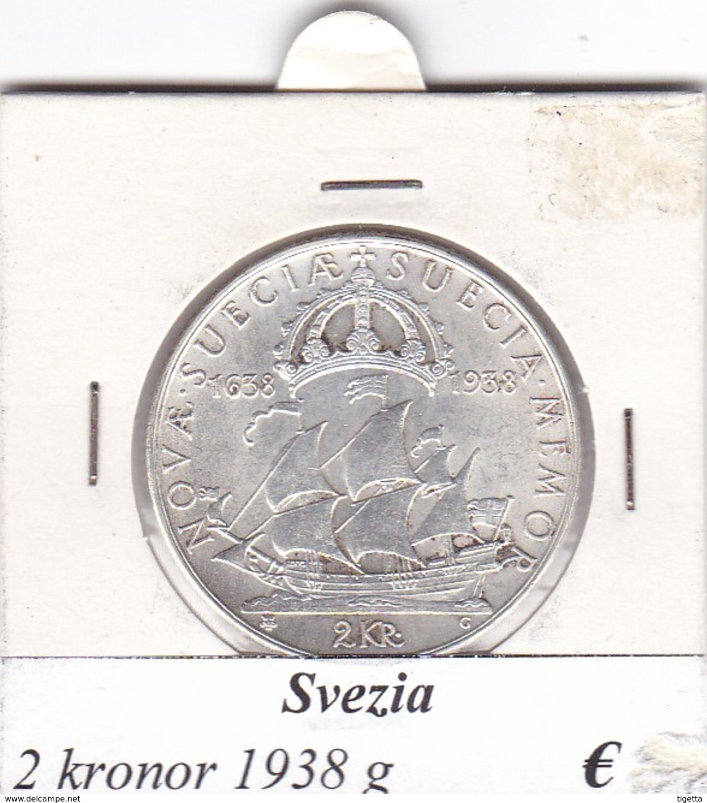 SVEZIA   2  KRONOR  ANNO 1938  COME DA FOTO - Svezia