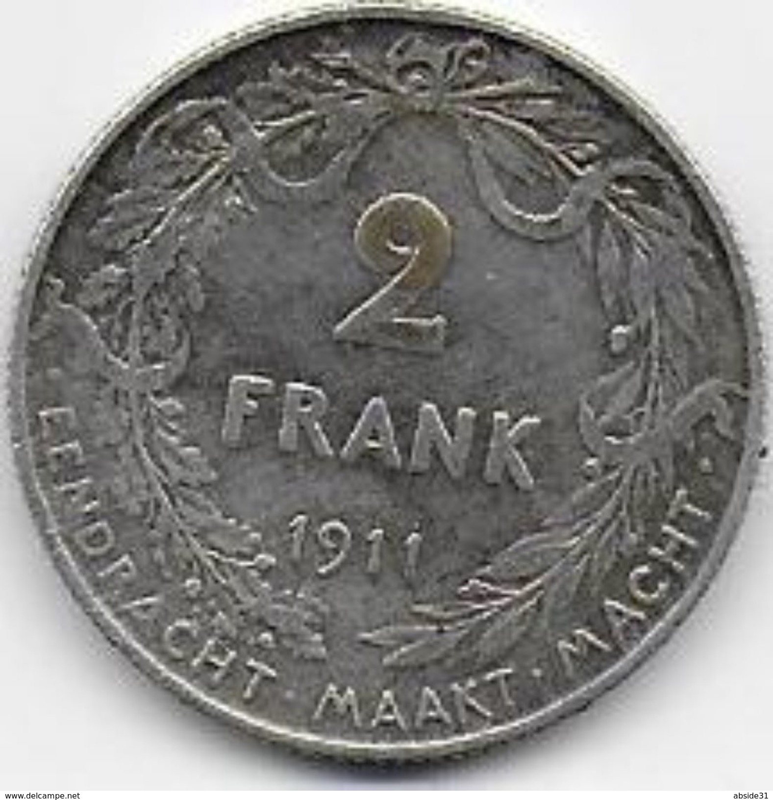 BELGIQUE - 2 Frank  1911 - 2 Francs