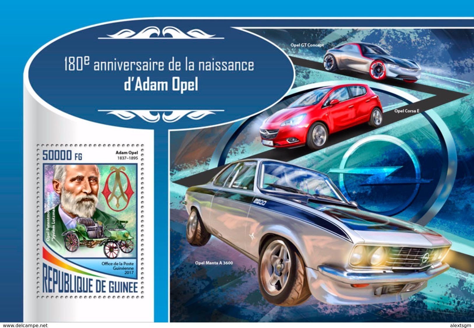 GUINEA 2017 - A. Opel, Cars S/S. Official Issue - Cars