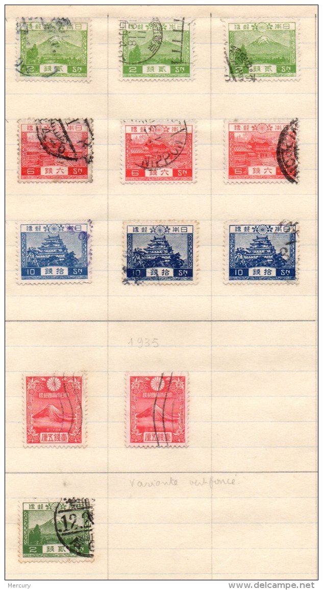 JAPON - Bonne collection généralement oblitérée de 1883 à 1940 TB - 18 scans