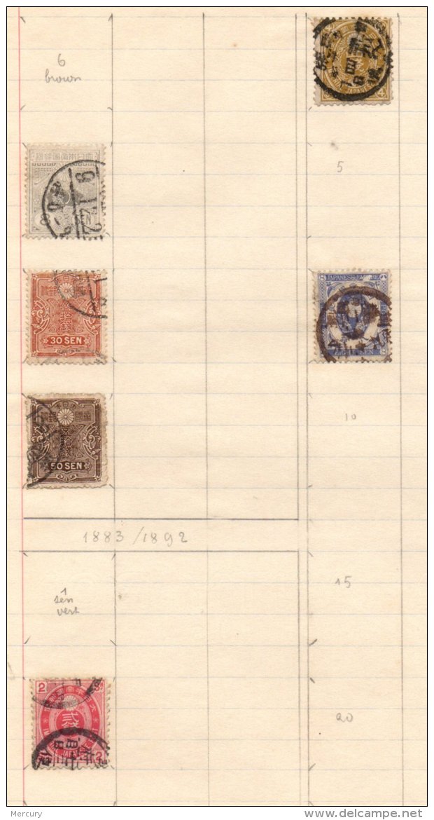 JAPON - Bonne collection généralement oblitérée de 1883 à 1940 TB - 18 scans