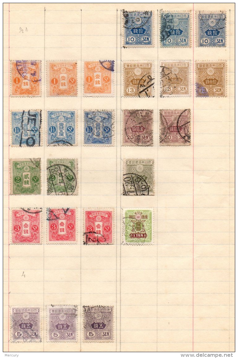 JAPON - Bonne collection généralement oblitérée de 1883 à 1940 TB - 18 scans