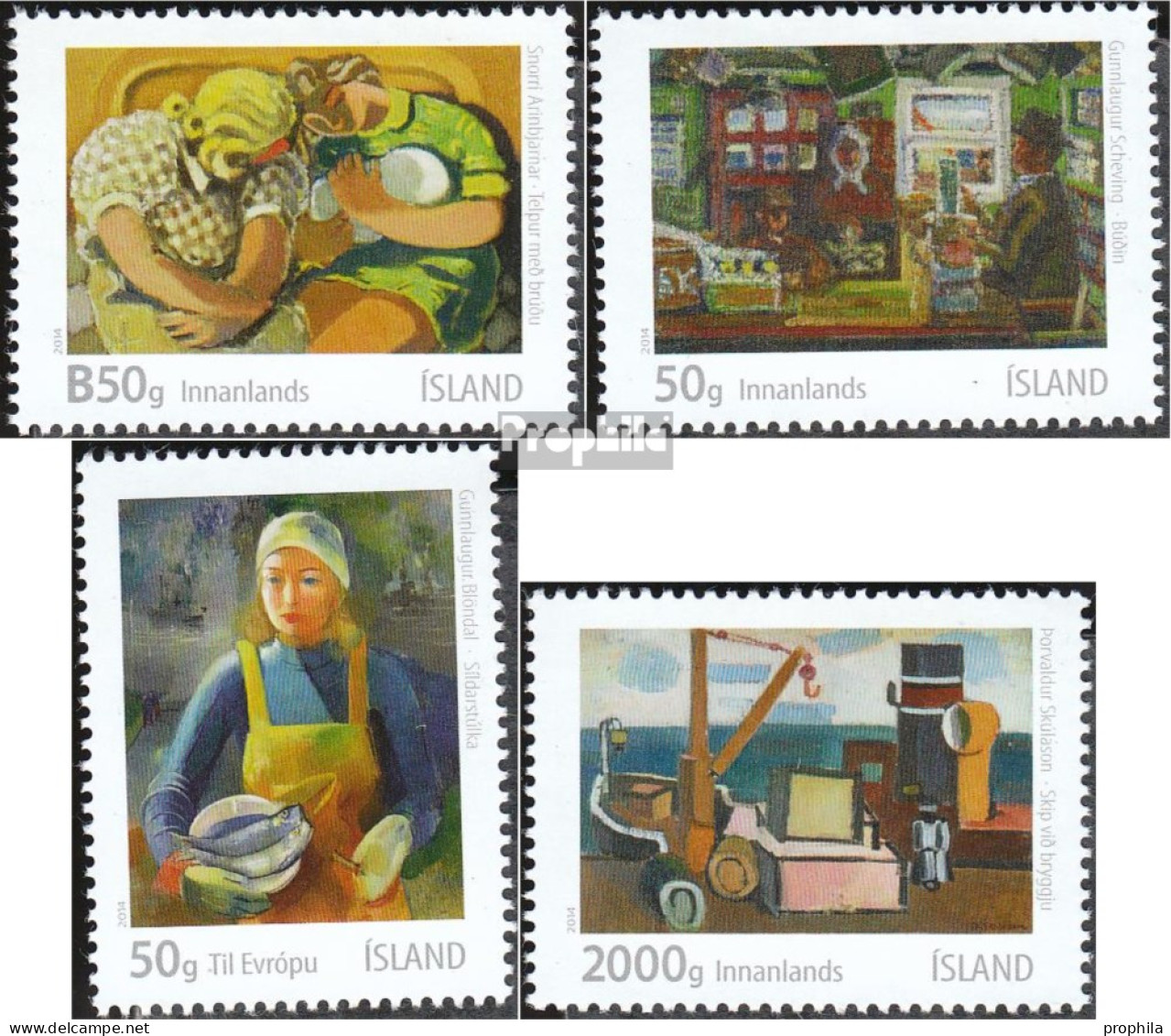 Island 1444-1447 (kompl.Ausg.) Postfrisch 2014 Kunst - Unused Stamps