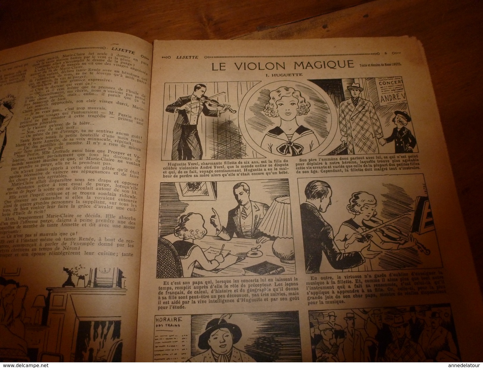 1937 LISETTE ---->Le Violon Magique D'Huguette Vorel (texte Et Dessins De René Louys); Etc - Lisette