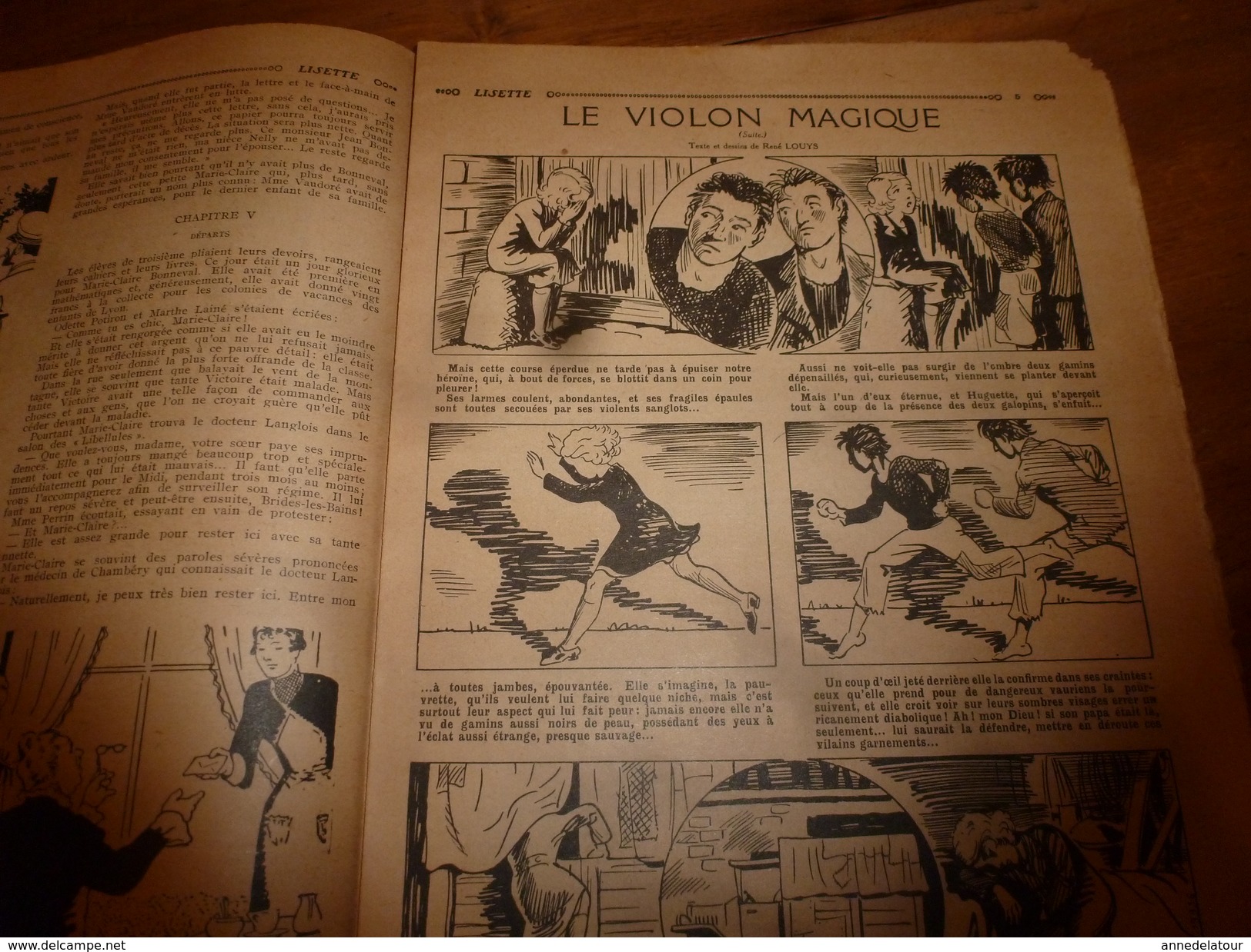 1937 LISETTE:Le Violon Magique D'Huguette Vorel (texte Et Dessins De René Louys);Chemisier-culotte Pour Poupée Lisette - Lisette