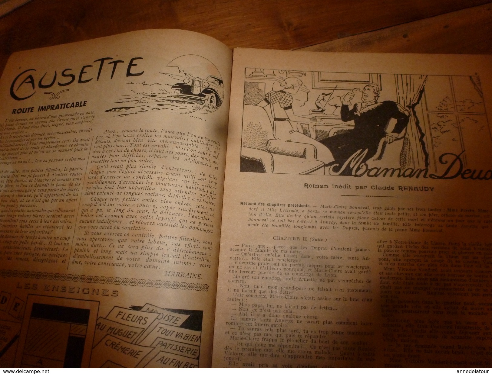 1937 LISETTE:Le Violon Magique D'Huguette Vorel (texte Et Dessins De René Louys);Chemisier Au Tricot Pour Fillette;etc - Lisette