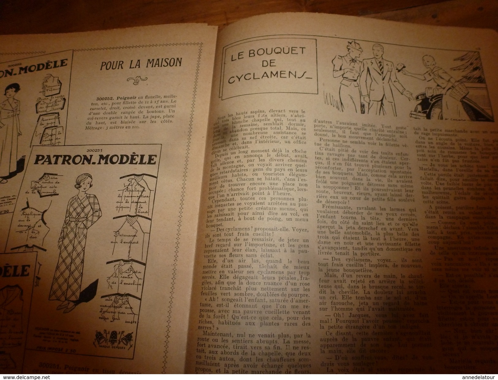 1937 LISETTE:Le violon magique d'Huguette Vorel (texte et dessins de René Louys);Chemisier au tricot pour fillette;etc