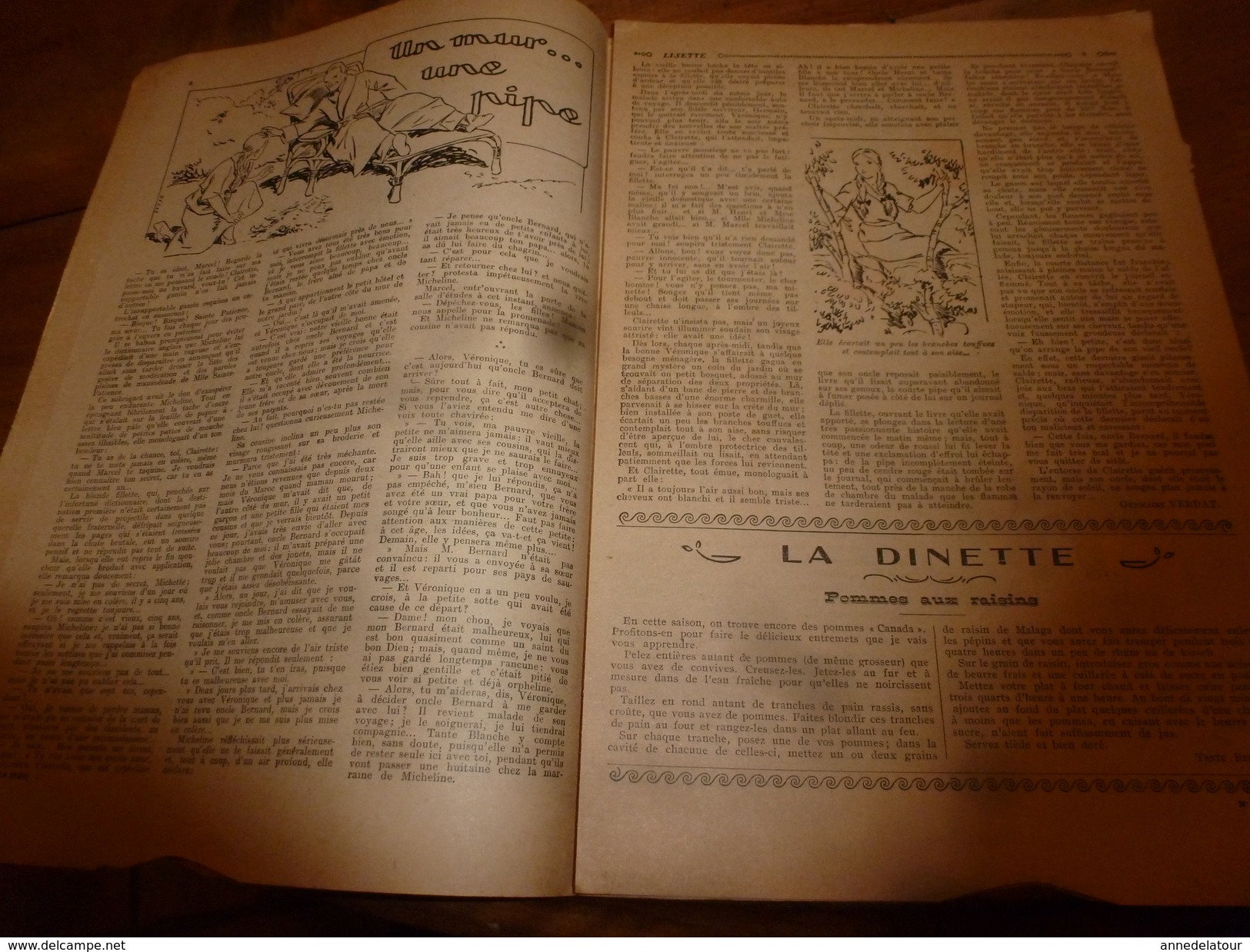 1937 LISETTE:Le Violon Magique D'Huguette Vorel (texte Et Dessins René Louys);Couverture De Voiture Et De Berceau ..;etc - Lisette