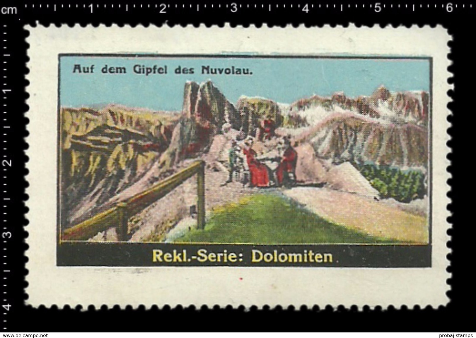 German Poster Stamp, Reklamemarke, Cinderellas, Italy, Dolomiten, Dolomites, Gebirge, Mountain Range, Berg, - Cinderellas