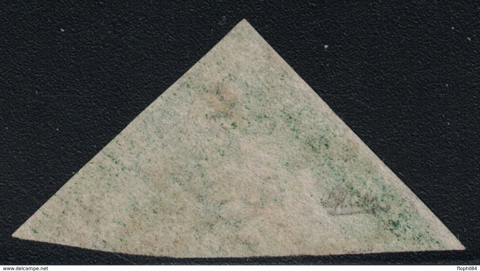 CAP DE BONNE-ESPERANCE - TRIANGULAIRE - N°6 - 1S VERT  SIGNATURE CALVES - COTE 750€ - TIMBRE COURT  (R). - Cap De Bonne Espérance (1853-1904)