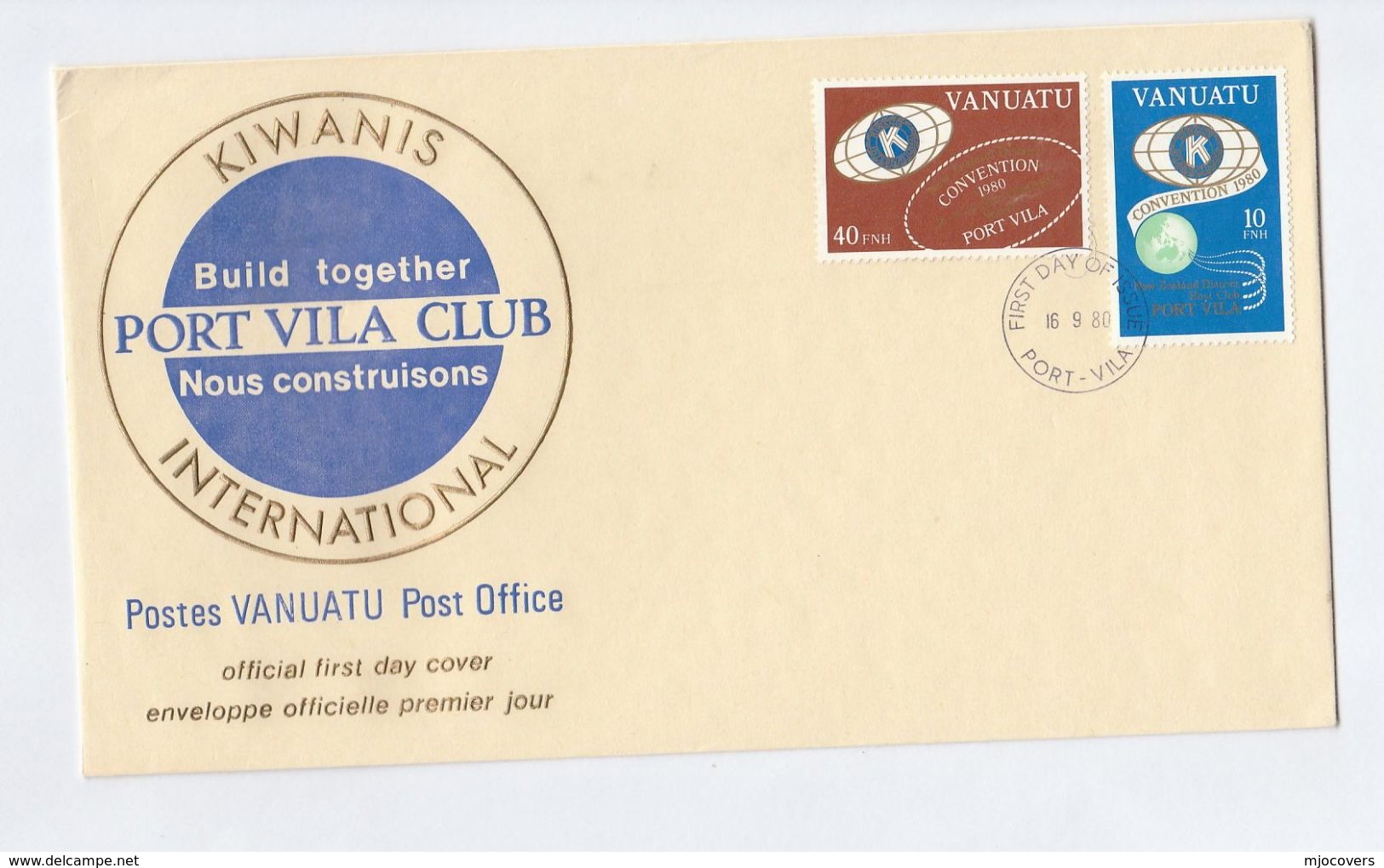 1980 VANUATU FDC Stamps KIWANIS Cover - Vanuatu (1980-...)