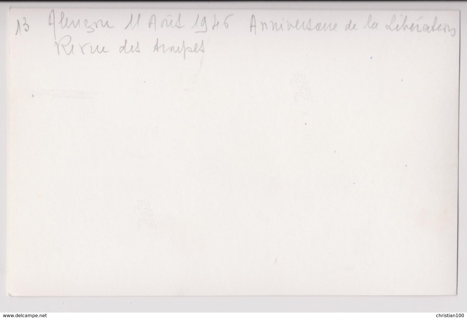 PHOTO D'ALENCON 1946 - ANNIVERSAIRE DE LA LIBERATION - REVUE DES TROUPES - 15 CM X 10 CM - 2 SCANS - - Alencon