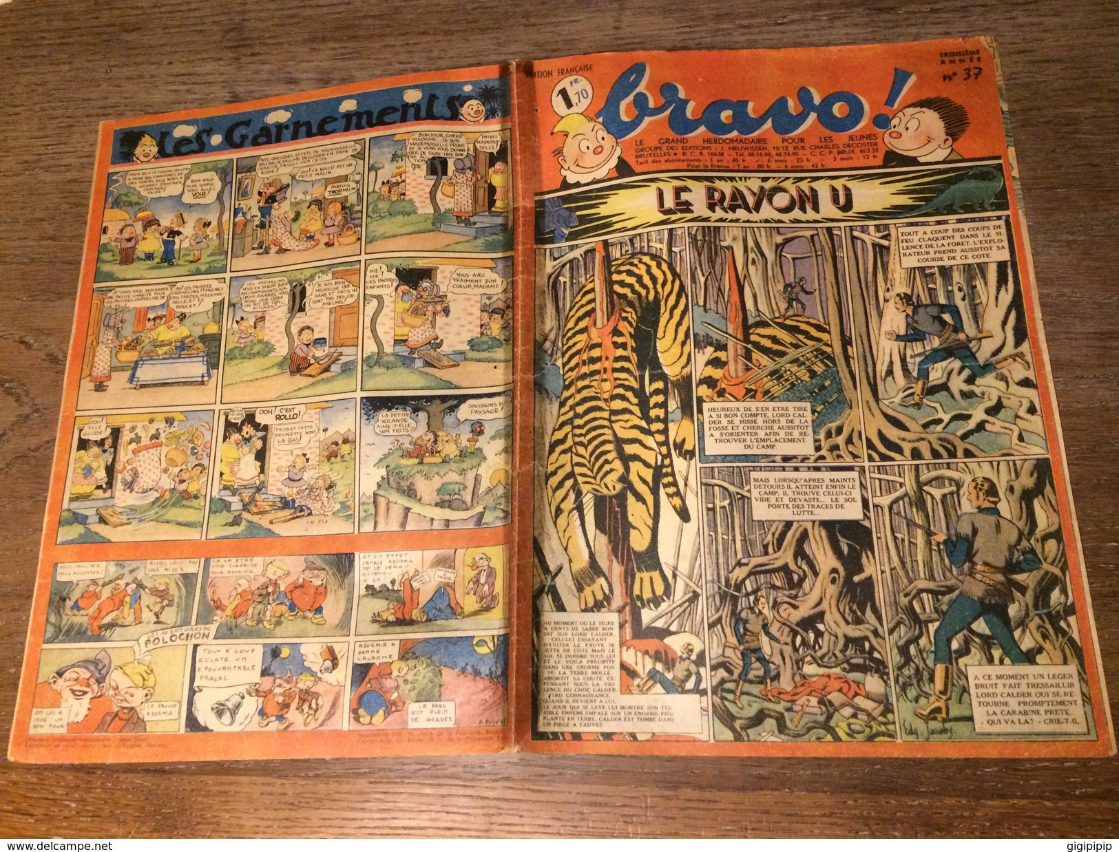 REVUE JOURNAL BRAVO 1943 35   CIRQUE EDGAR P JACOBS LE RAYON U - Autre Magazines