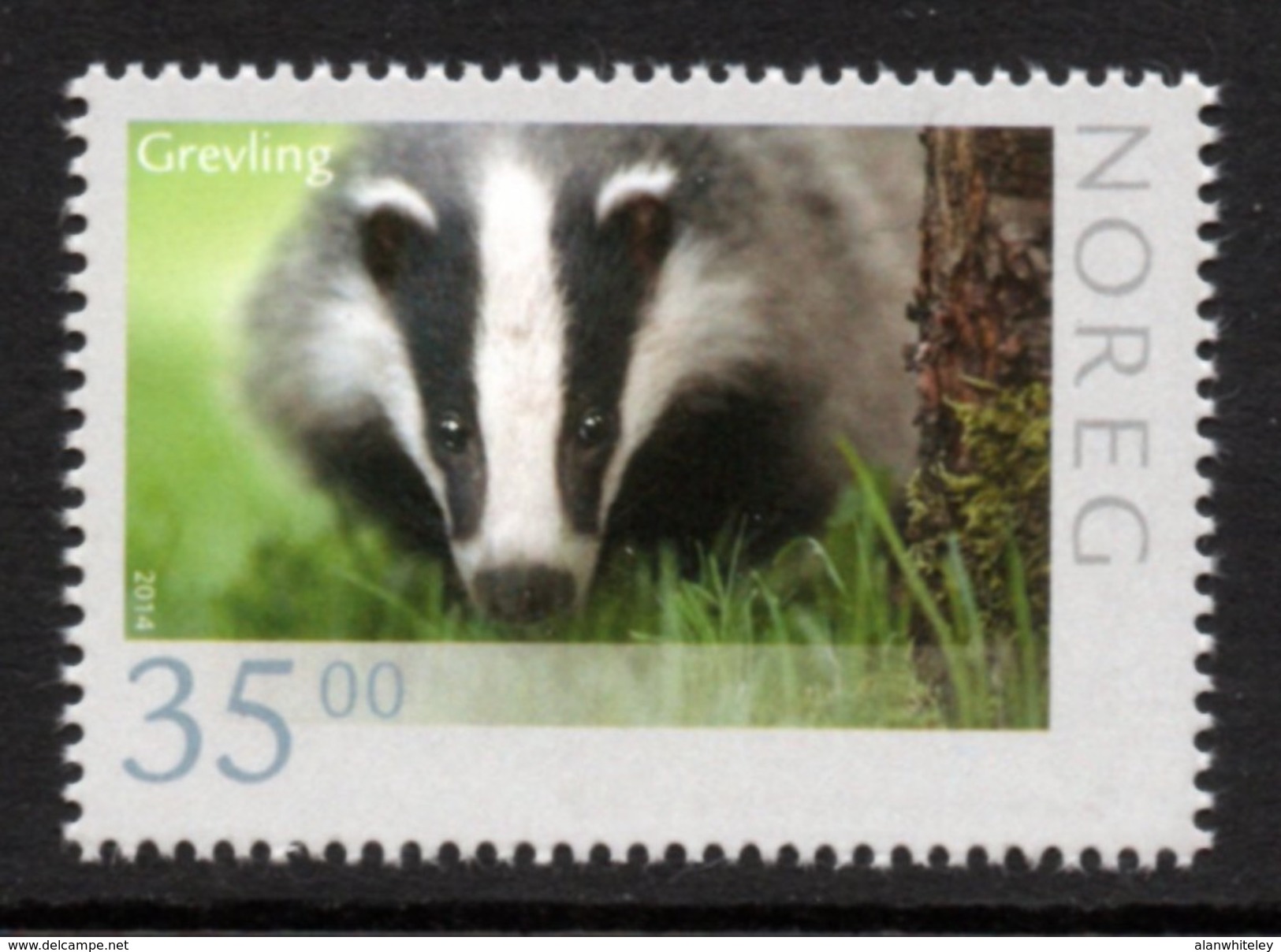 NORWAY 2014 Wildlife (7th Issue)/Badger REPRINT: Single Stamp UM/MNH - Neufs