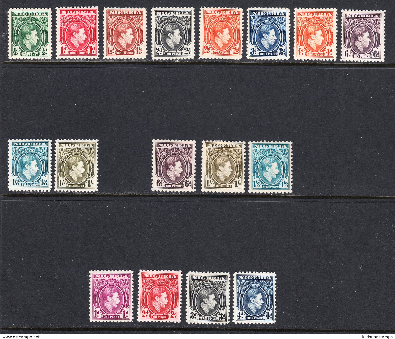 Nigeria 1938-51 Mint No Hinge/mounted, See Notes, Sc# , SG 49-57,50b,52a,52b,53b,54a,55a,56a,57a,58a,58ab,59,59a - Nigeria (...-1960)