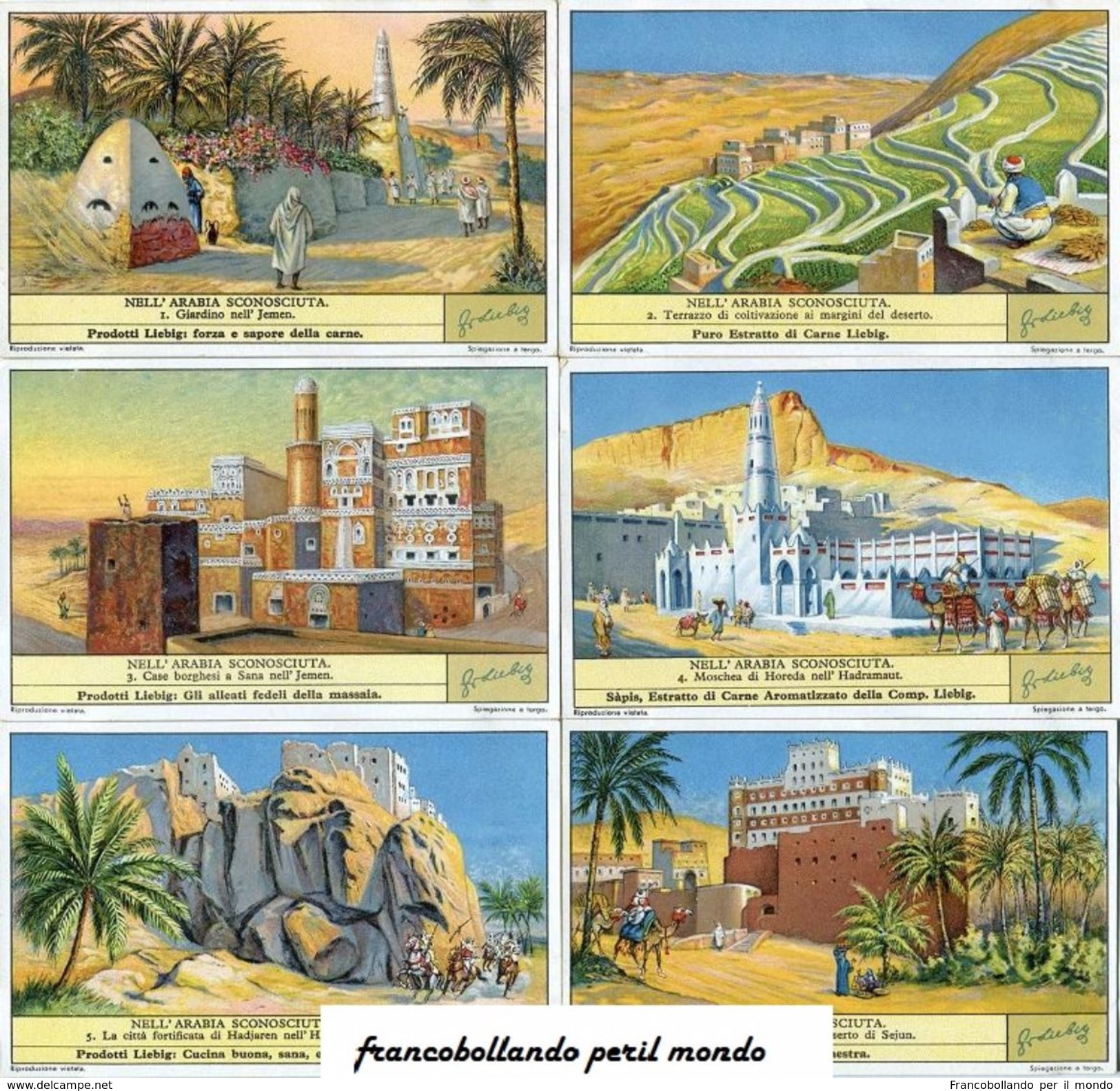 Chromo Liebig Sang. 1307 ITA Nell'Arabia Sconosciuta ANNO 1935 - Liebig