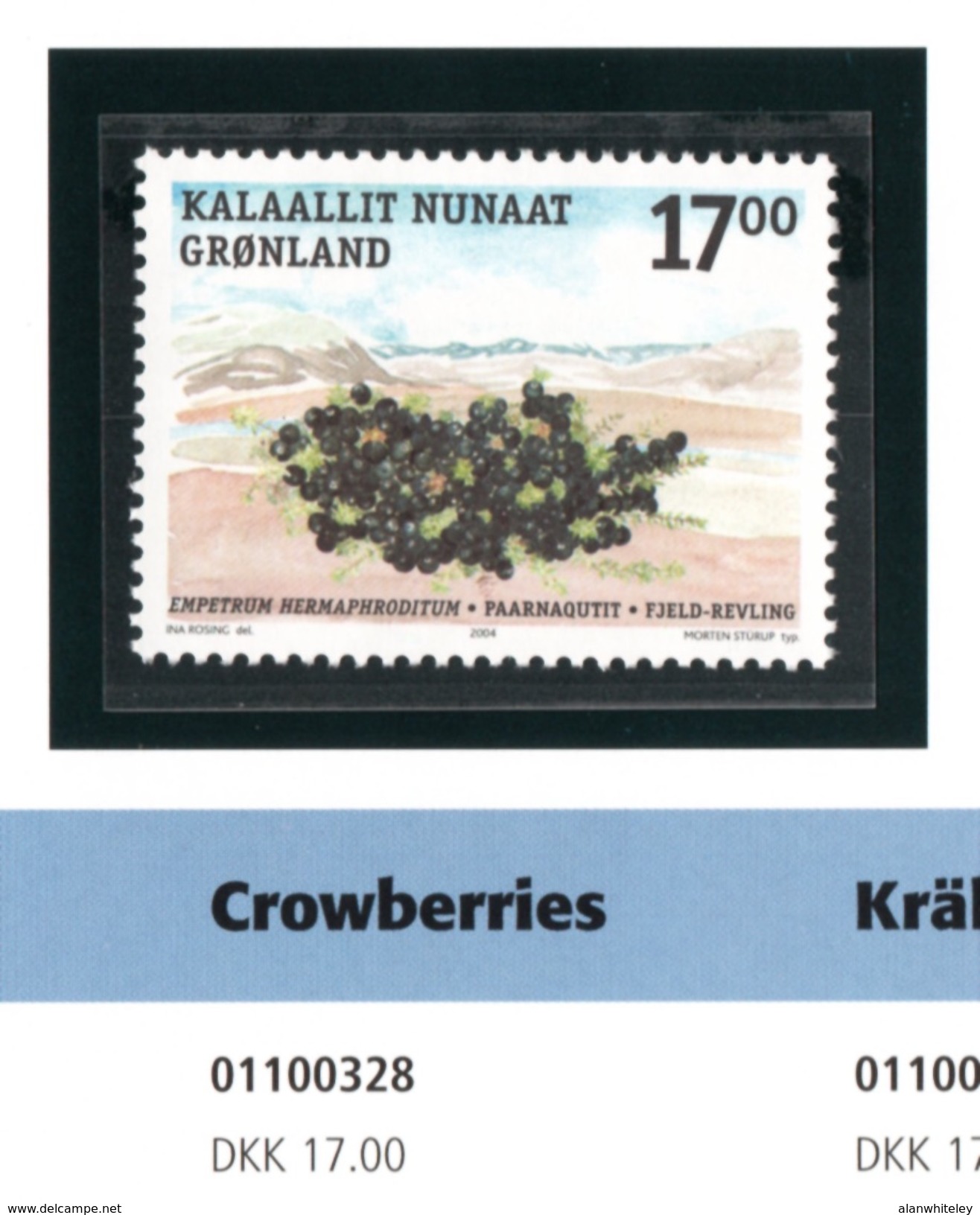GREENLAND 2004 Edible Plants (1st Issue): Folder With 2 Sets Of Stamps UM/MNH - Storia Postale