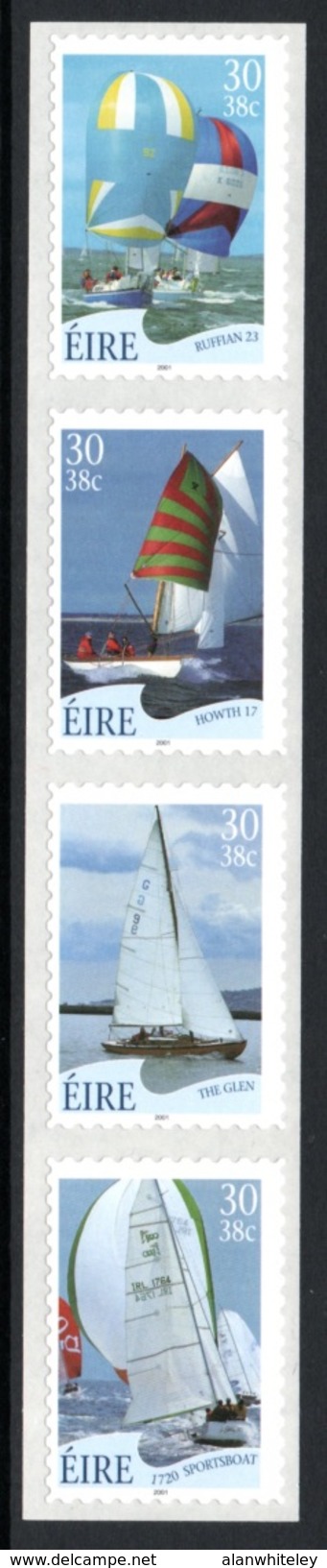 IRELAND 2001 Sailing/Yachts: Strip Of 4 Stamps UM/MNH - Nuovi