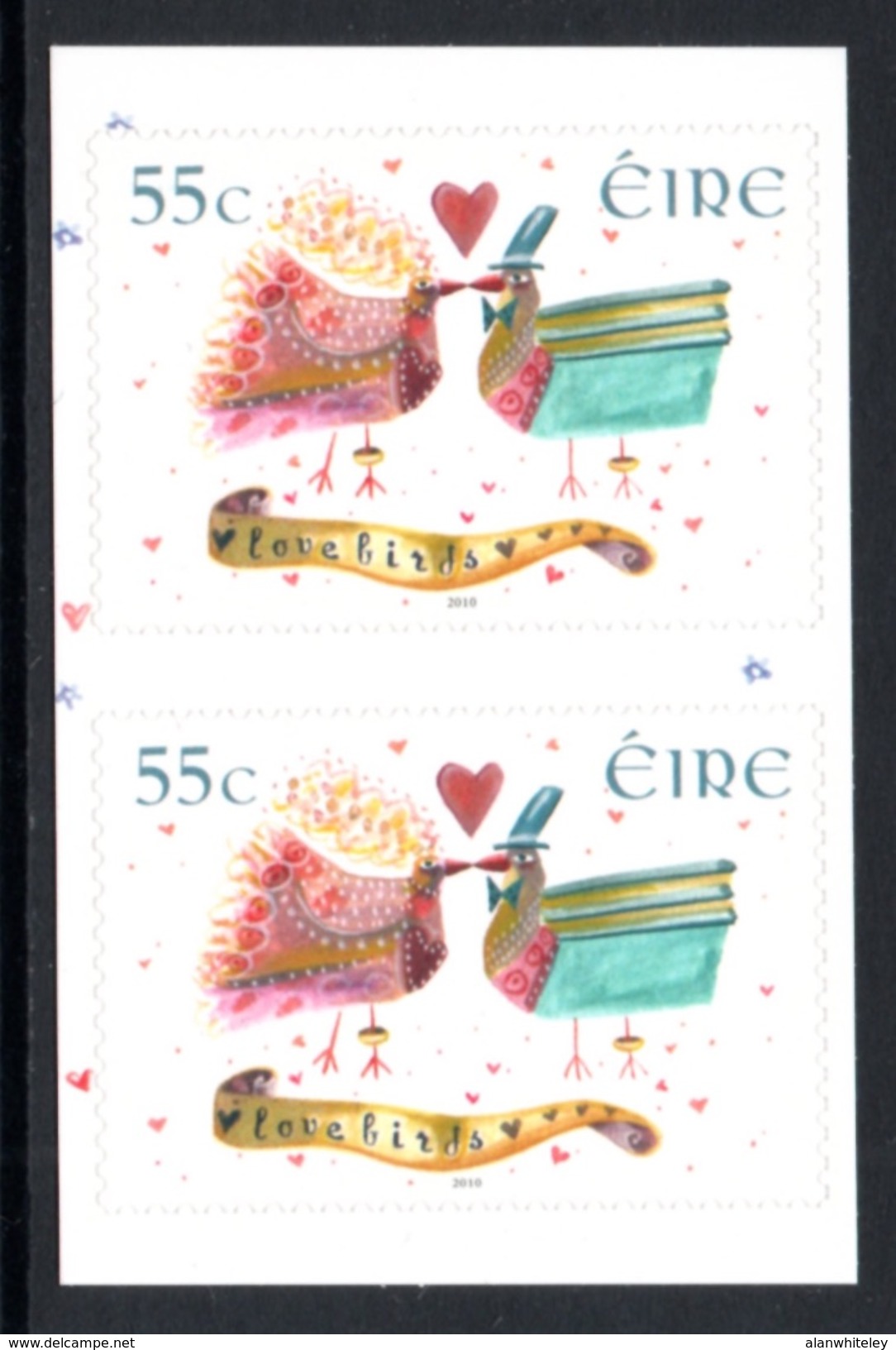 IRELAND 2010 Weddings (5th Issue) / Lovebirds: Vertical Pair Of Stamps UM/MNH - Ungebraucht