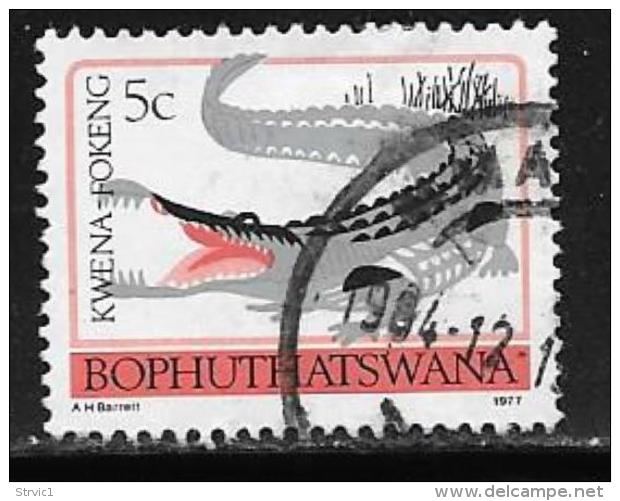 Bophuthatswana Scott # 9a Used Perf 14 Crocodile,1977 - Bophuthatswana