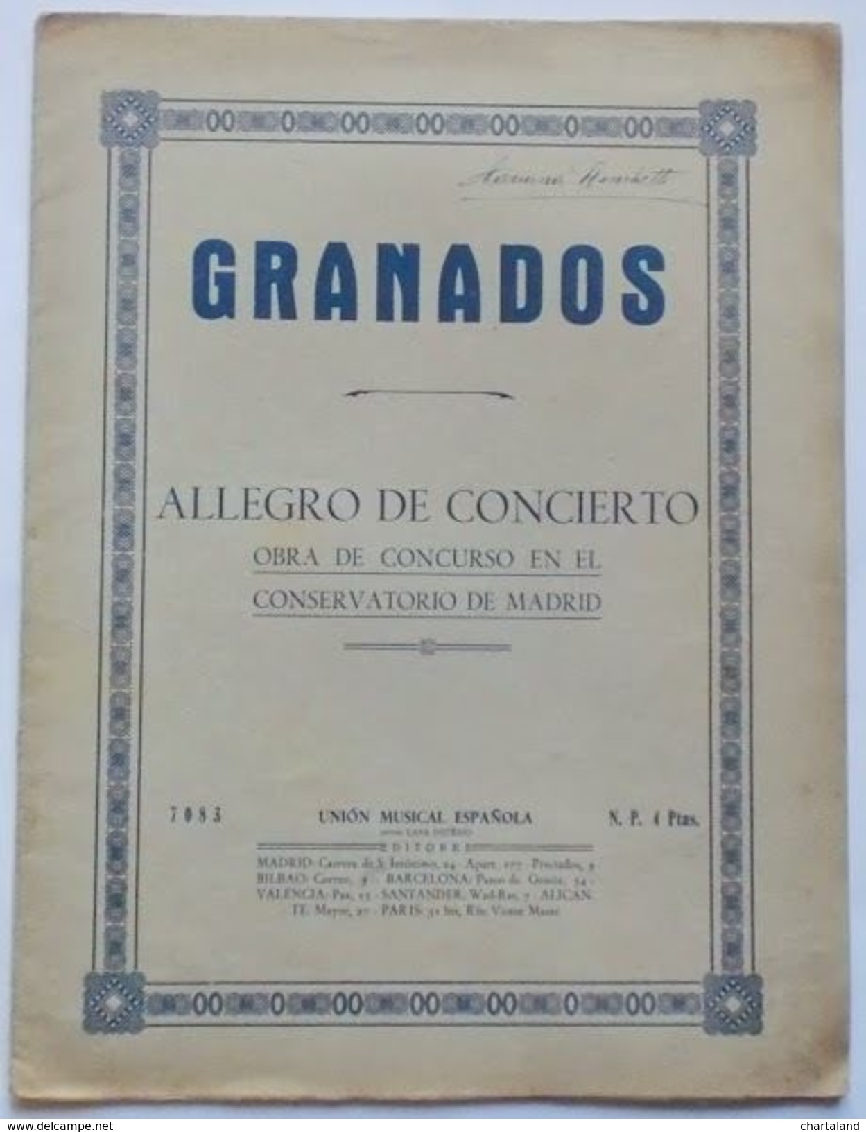 Musica Spartito - Granados - Allegro De Concierto - Pianoforte - Unclassified