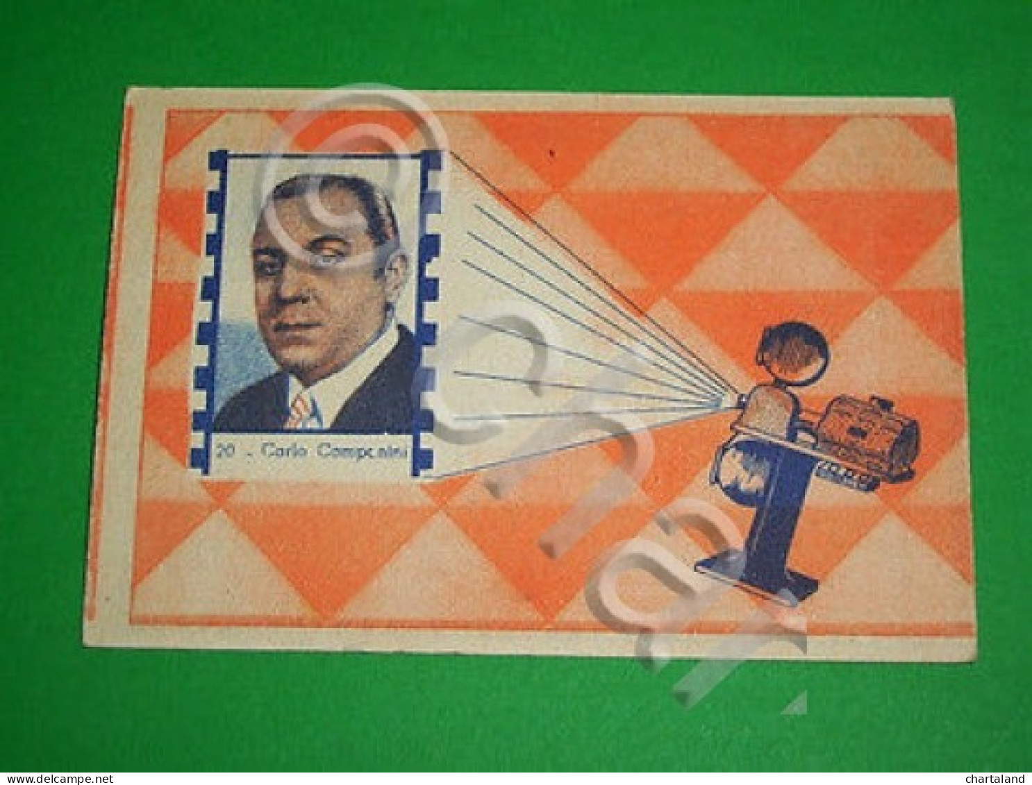 Cinema - Cartella Tombola N. 20 Con Immagine Attore Carlo Campanini - 1940 Ca - Lottery Tickets