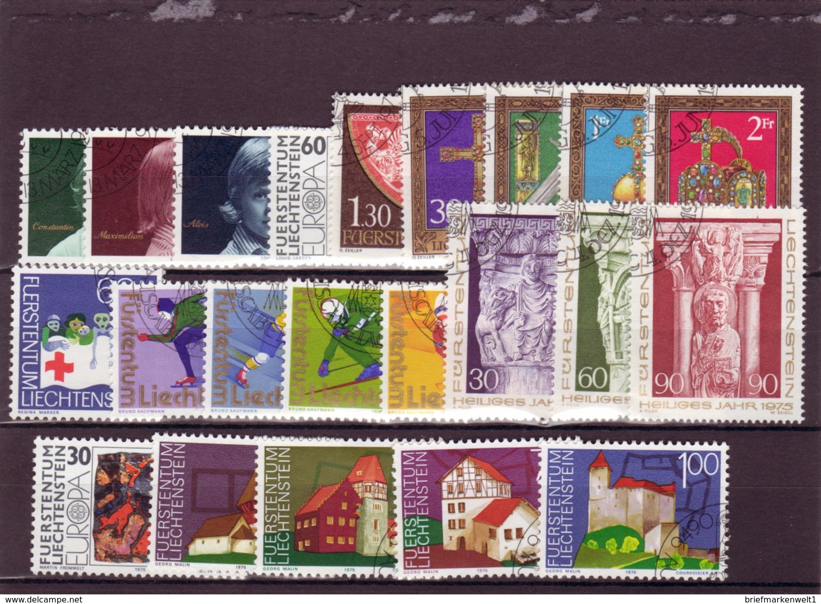 Liechtenstein, Kpl. Jahrgang 1975, Gest. (T 7871) - Annate Complete