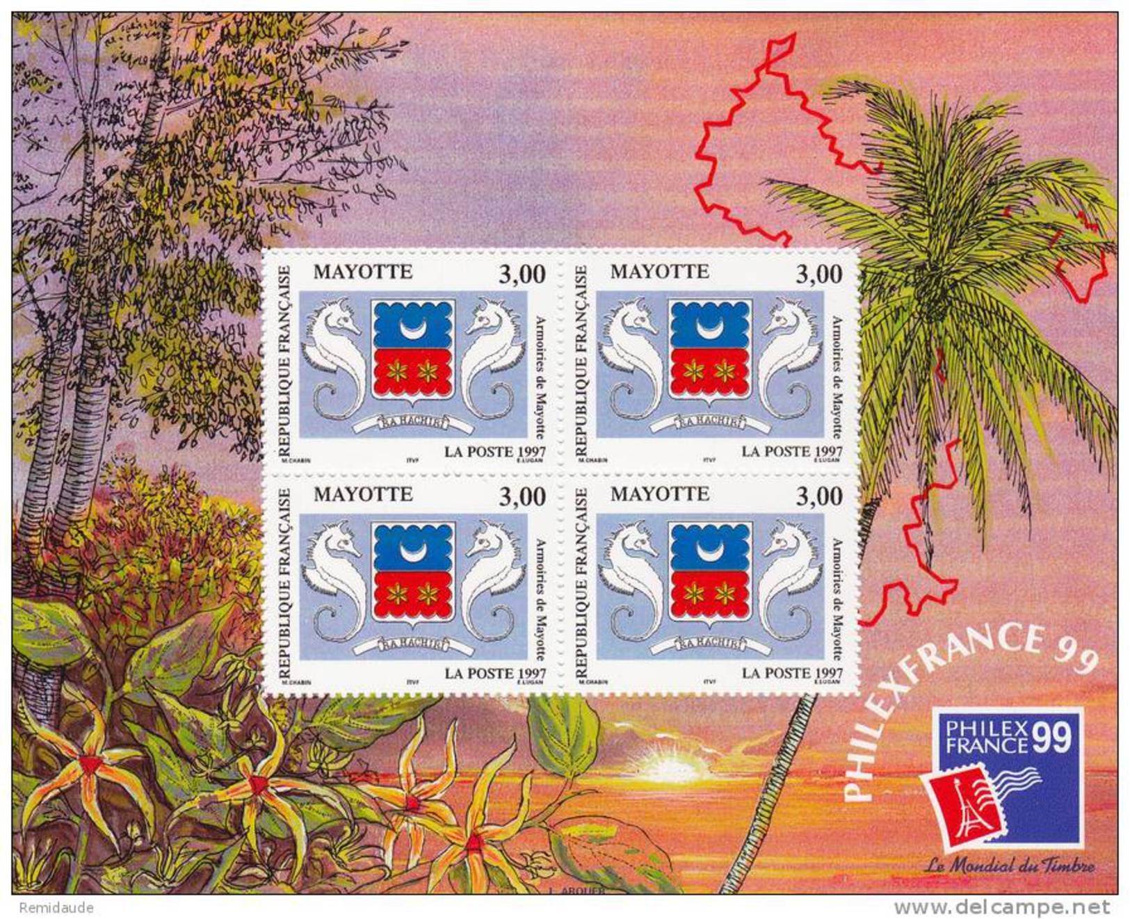 MAYOTTE - BLOC YVERT N°1 ** MNH - Blocks & Sheetlets