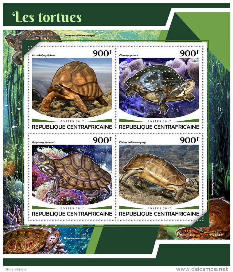 CENTRAL AFRICA 2017 ** Turtles Schildkröten Tortues M/S - OFFICIAL ISSUE - DH1748 - Tortugas