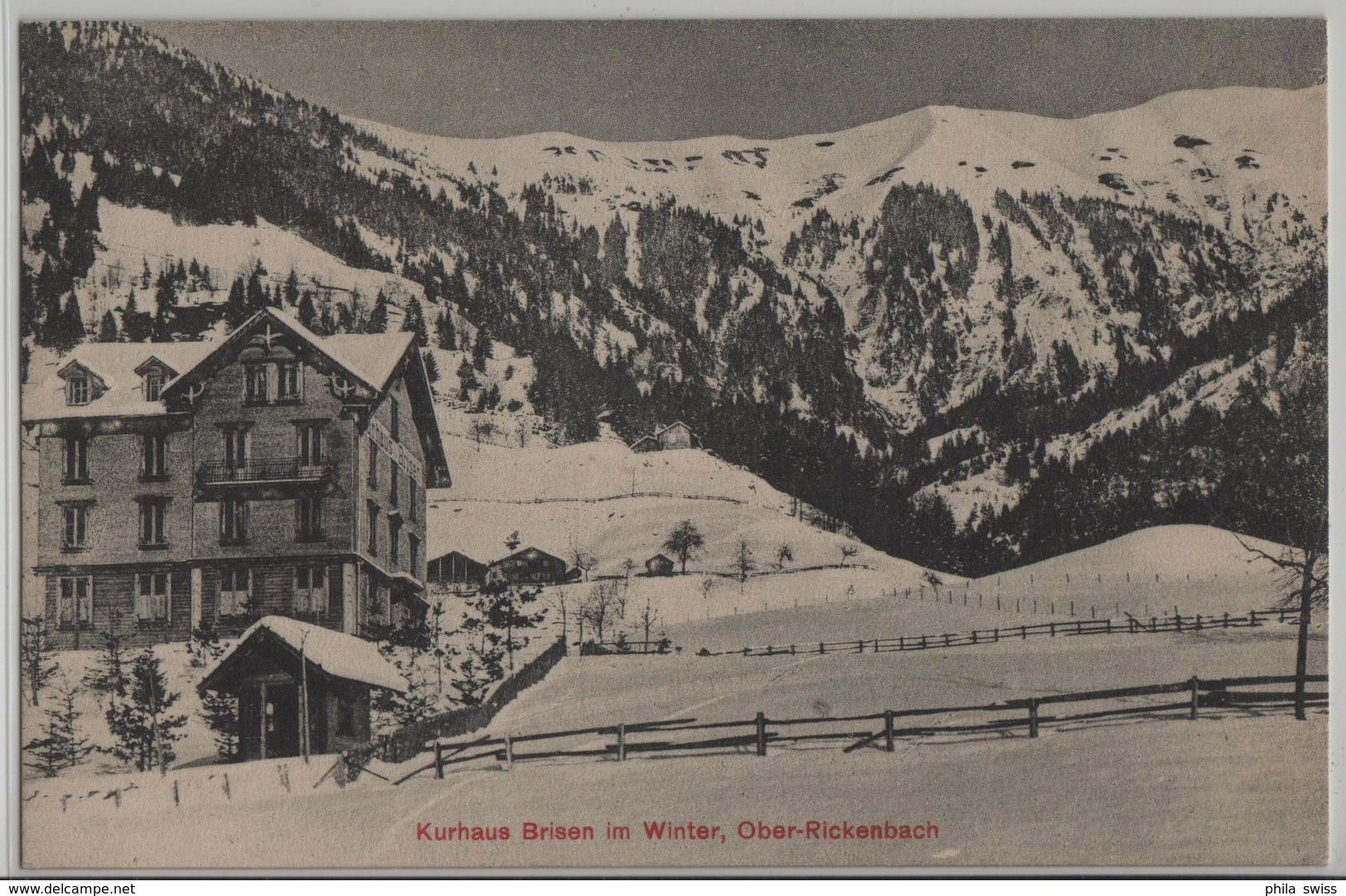 Kurhaus Brisen Im Winter, Ober-Rickenbach En Hiver - Sonstige & Ohne Zuordnung
