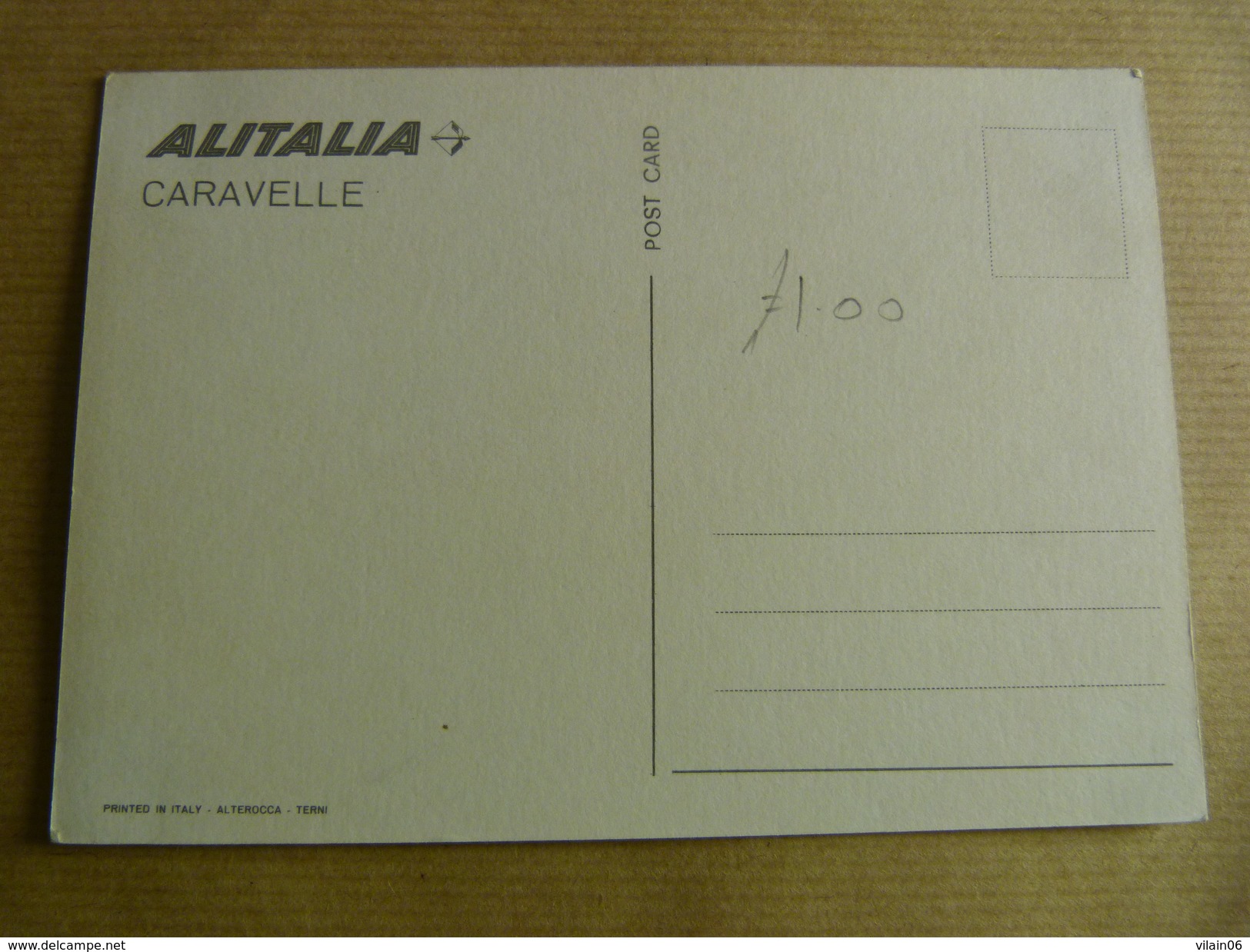 AIRLINE ISSUE / CARTE COMPAGNIE      ALITALIA      CARAVELLE - 1946-....: Moderne
