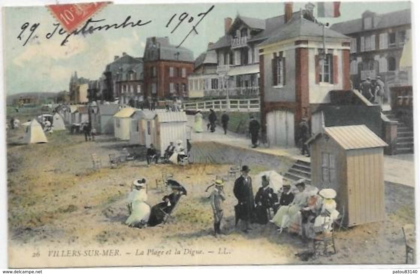 14. VILLERS SUR MER.   LA PLAGE ET LA DIGUE EN 1907. - Villers Sur Mer