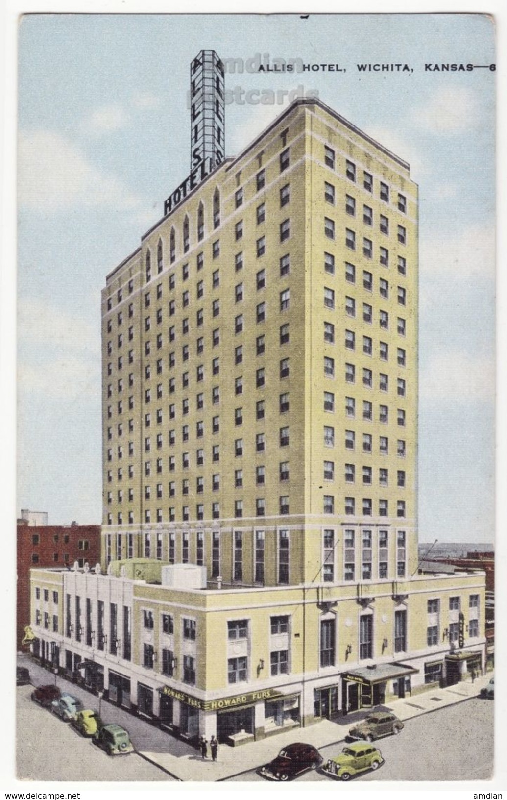 Wichita KS, New Allis Hotel, 1930s Vintage Kansas Postcard S8868 - Wichita