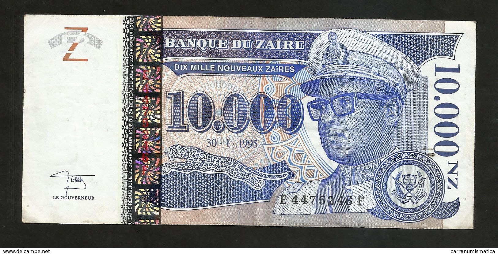 ZAIRE - BANQUE Du ZAIRE - 10000 Nouveaux ZAIRES (1995) - Zaire