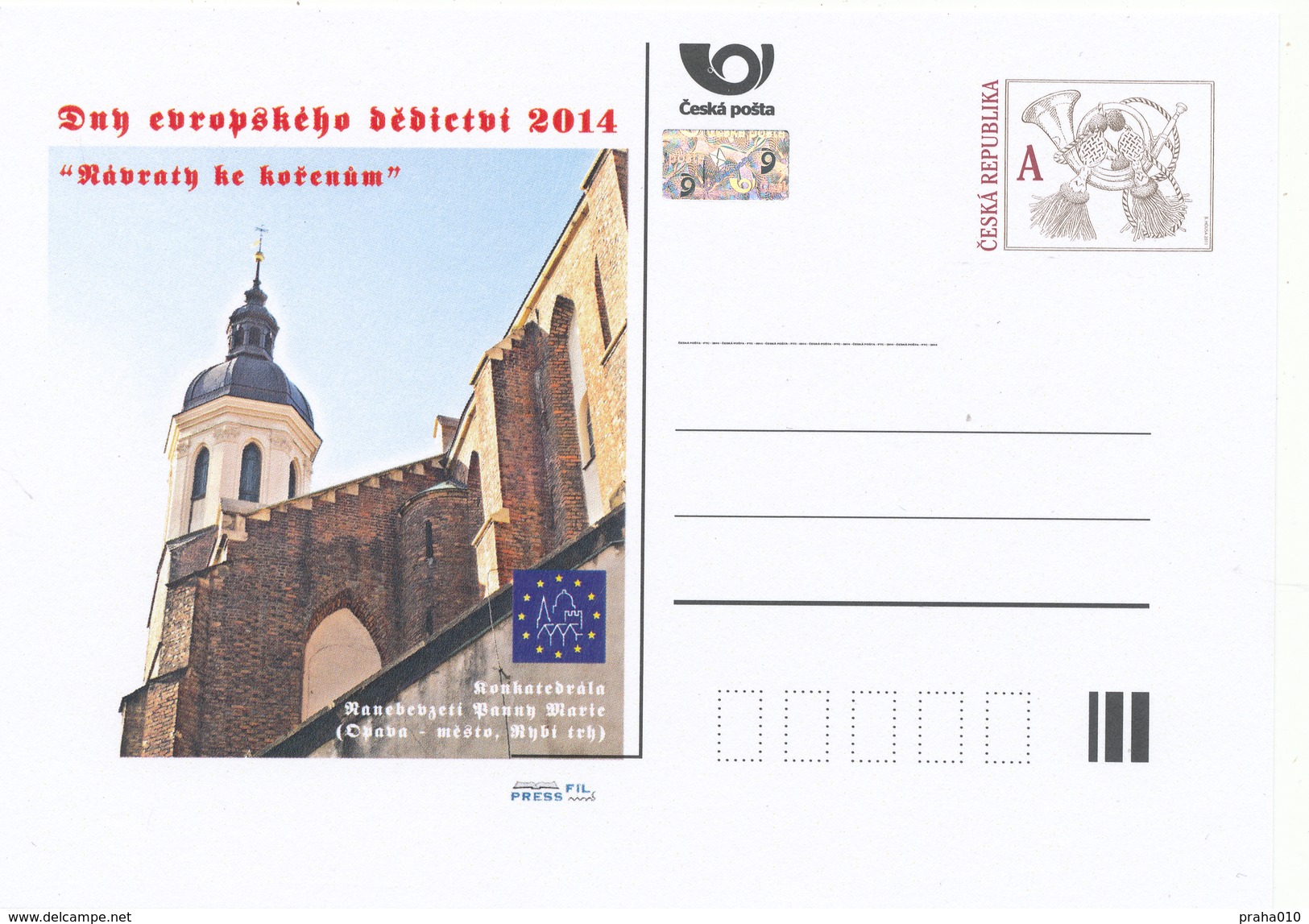 Tschech. Rep. / Ganzsachen (Pre2014/38) Europäische Tage Des Denkmals 2014 (Stadt Troppau, Kirche) - Denkmäler