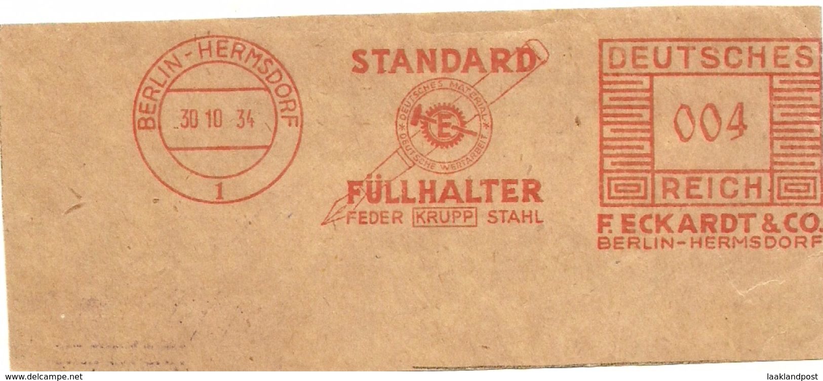 Germany Nice Cut Meter Standard Fullhalter, Hermsdorf 39/10/1934 - Fabrieken En Industrieën