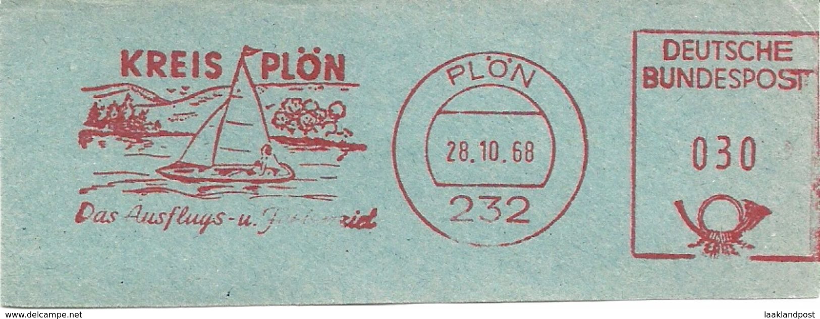 Germany Nice Cut Meter Kreis Plon Das Ausflugs- Und Ferienziel, Plon 2/810/1968 Sailingship - Andere & Zonder Classificatie